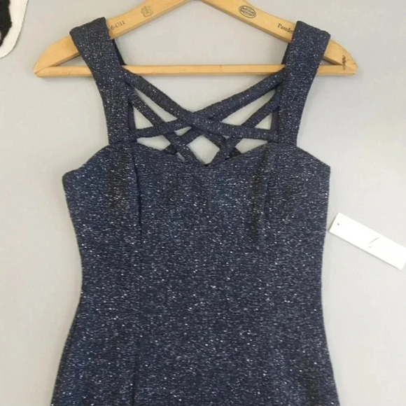 Eliza J Sparkle Sheath Strappy Cocktail Dress - Picture 4 of 7